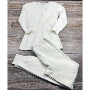 Medima 2-Piece Angora/Wool Blend Loungewear Pajamas Women's M Soft Cozy Warm